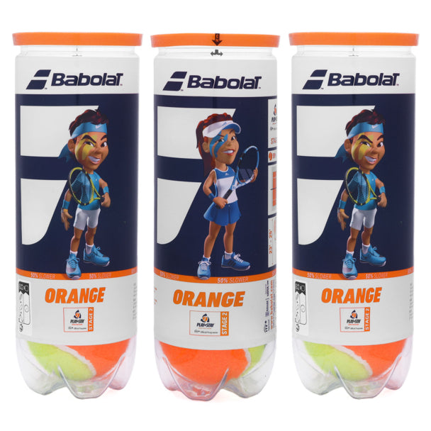 Bola Babolat Orange Beach Tennis e Tênis Stágio 2 Pack Com 03 Tubos - 9 Bolas